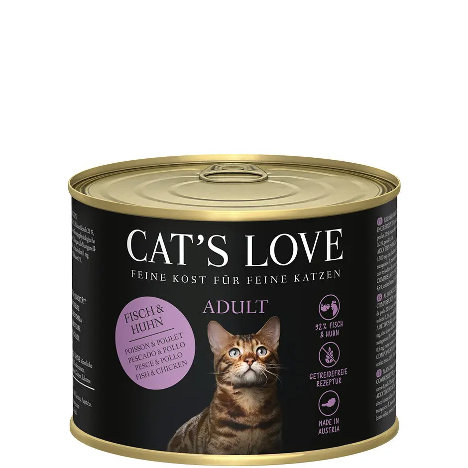 Cat's Love ADULT Pesce & Pollo, con olio di salmone, alimento naturale per gatti Cat's Love