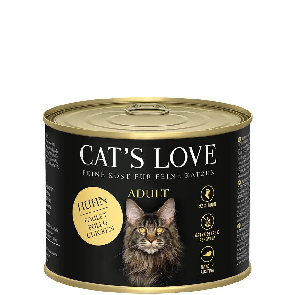 Cat's Love ADULT Pollo Puro, con olio di lino e ortica, alimento naturale per gatti Cat's Love