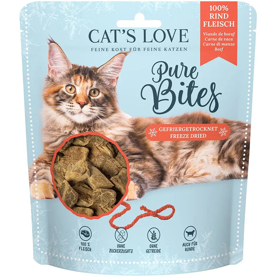 Cat's Love Carne di Manzo, 100% carne di manzo, liofilizzato, alimento naturale per gatti Cat's Love