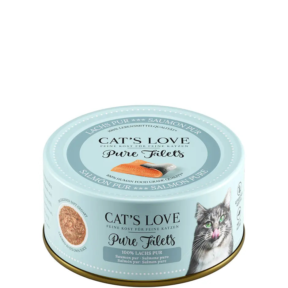 Cat's Love Filet Salmone, Filetti al 100 %, ricetta senza cereali, alimento naturale per gatti Cat's Love