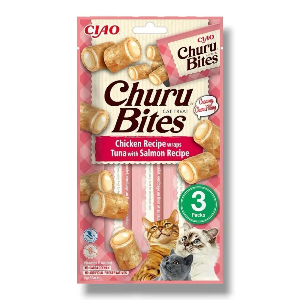Churu Bites Ricetta pollo con cuore di tonno e salmone Inaba