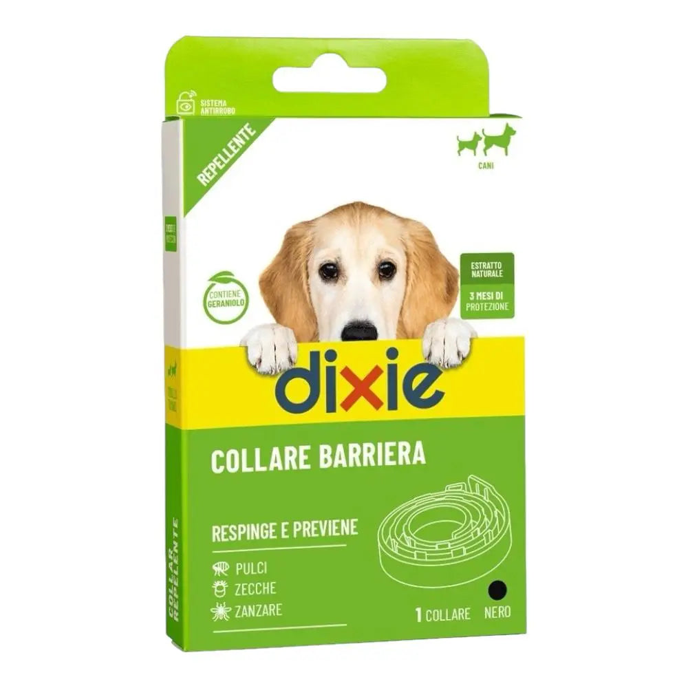 DIXIE Collare Protezione Naturale Nero Cane Dixie