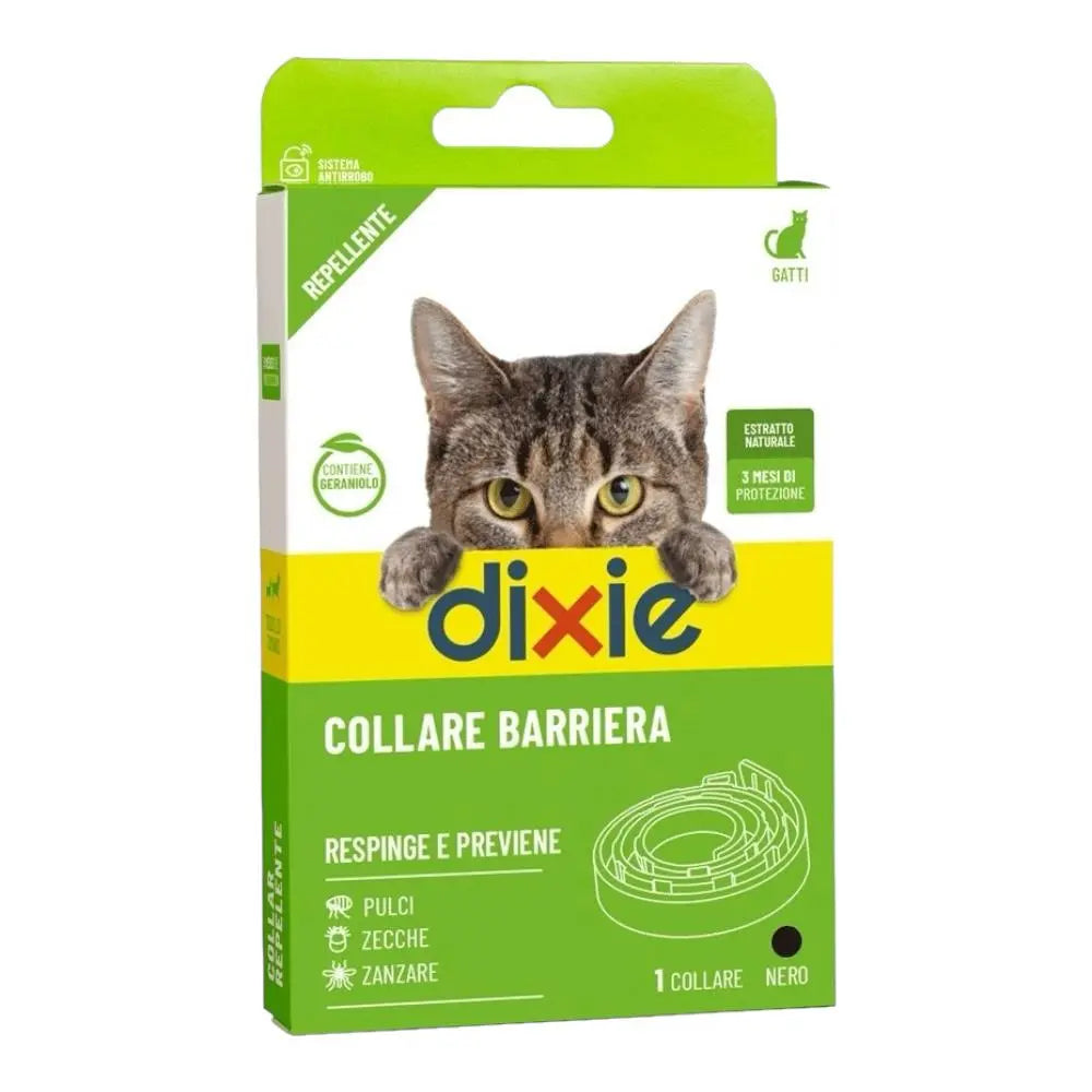DIXIE Collare Protezione Naturale Nero Gatto Dixie