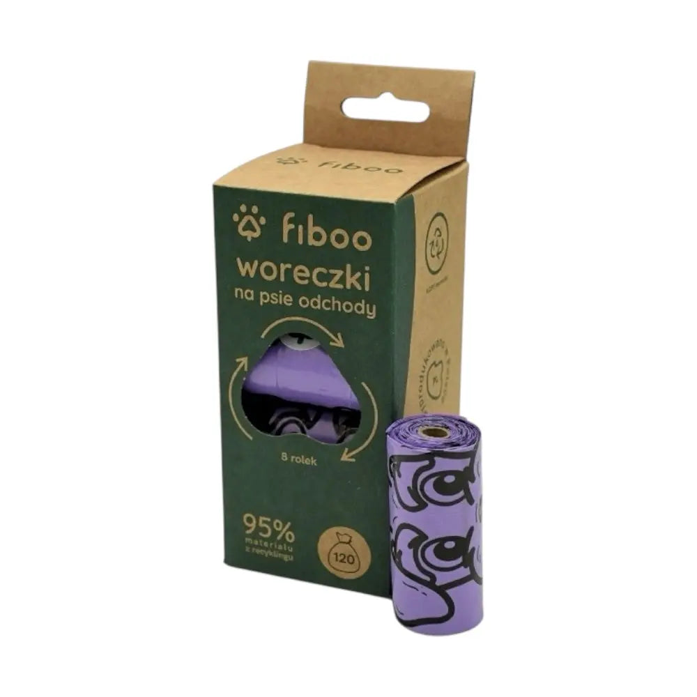 Dog poop bags - 15 pcs/roll - 8 PACK Fiboo