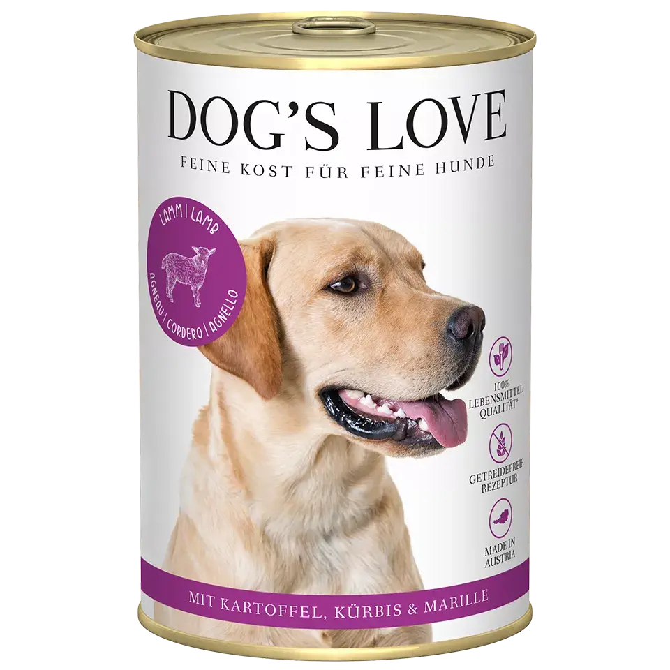 Dog's Love ADULT Agnello, con zucca, albicocca e patate, alimento naturale per cani Dog's Love