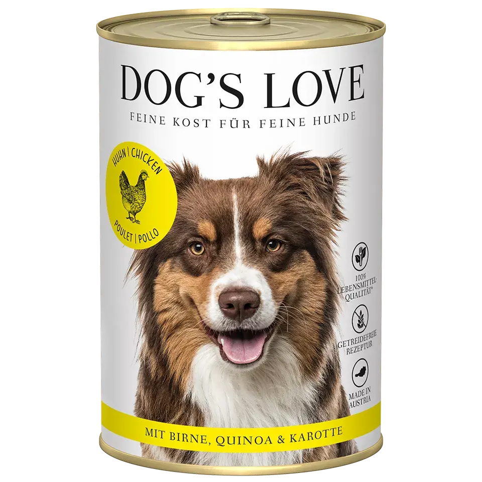 Dog's Love ADULT Pollo, con pera, quinoa e carota, alimento naturale per cani Dog's Love