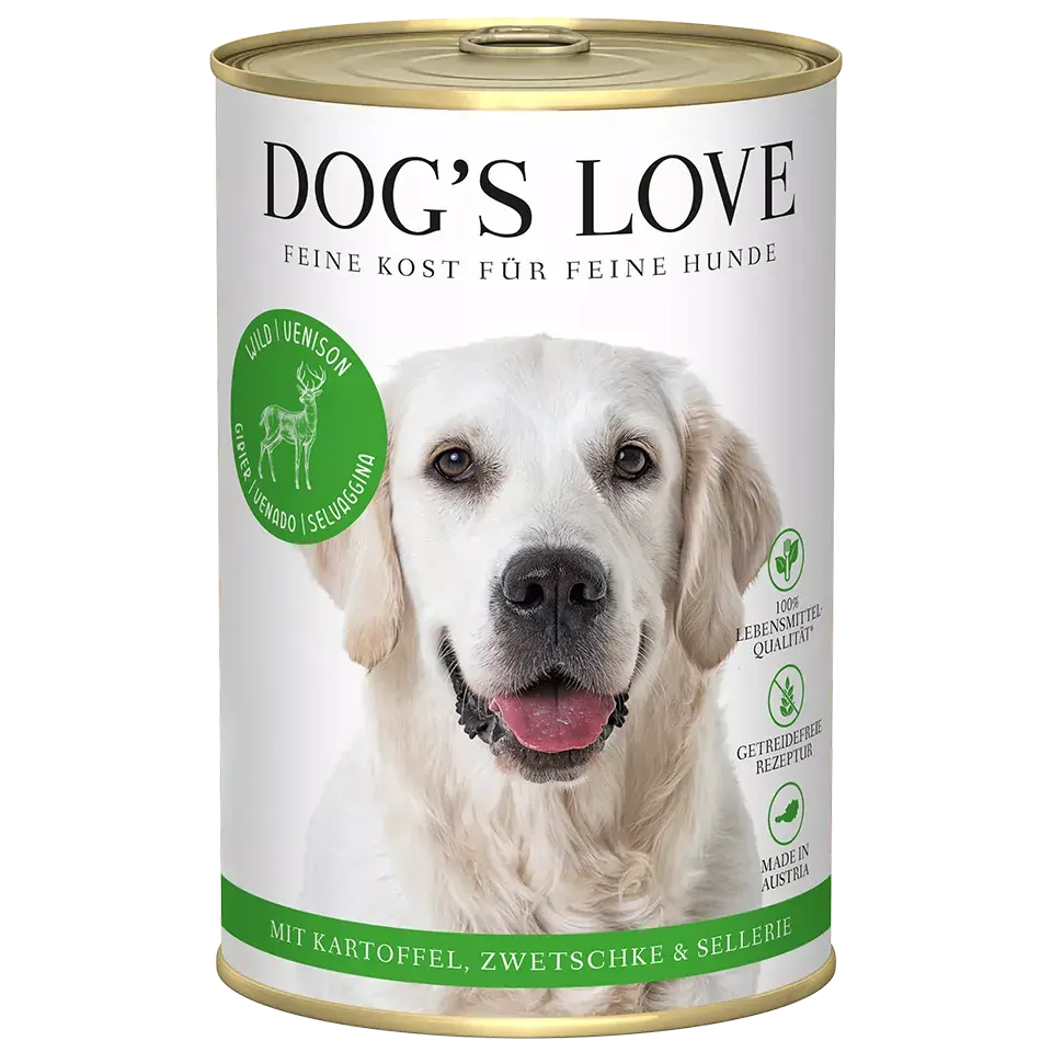 Dog's Love ADULT Selvaggina, con patate, prugne e sedano, alimento naturale per cani Dog's Love
