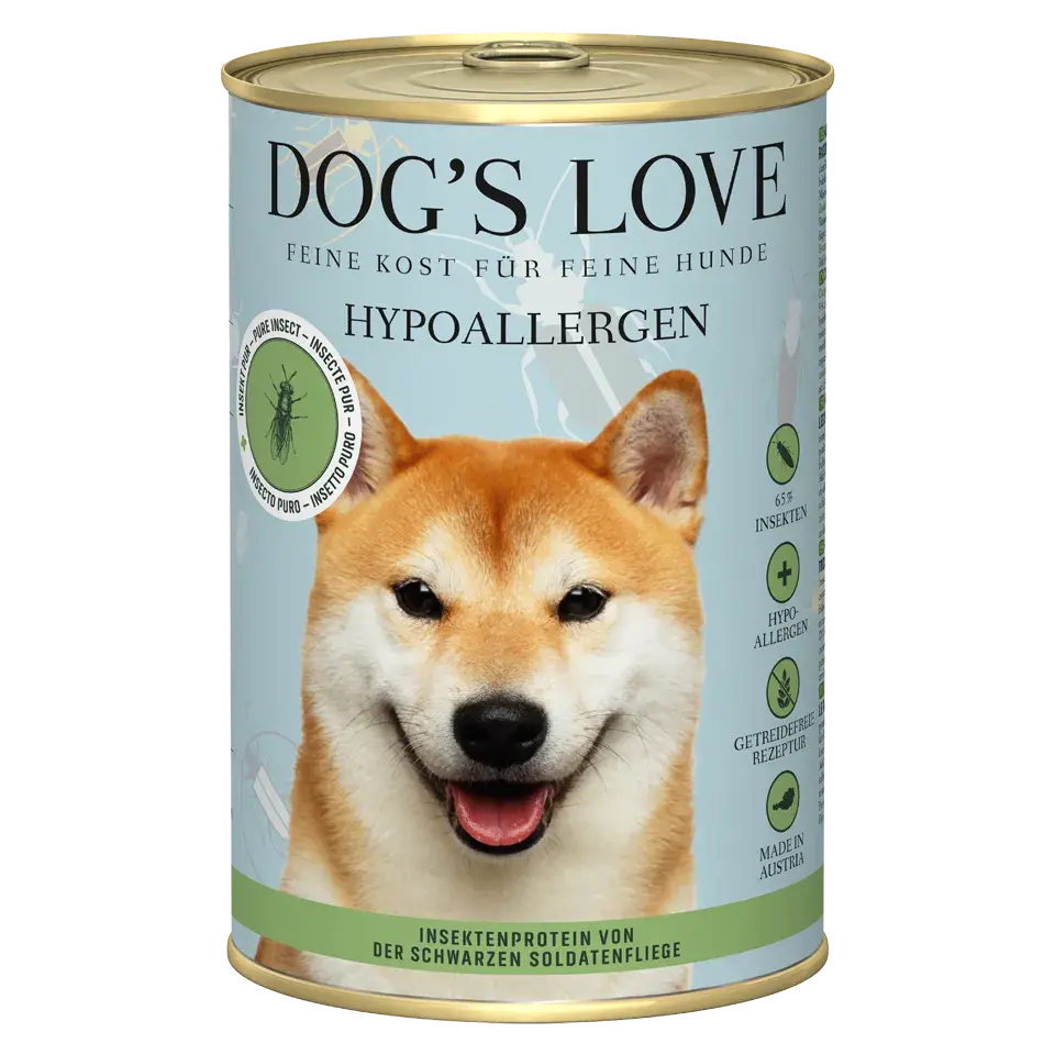 Dog's Love INSETTO pure, 65% insetti, alimento naturale per cani Dog's Love