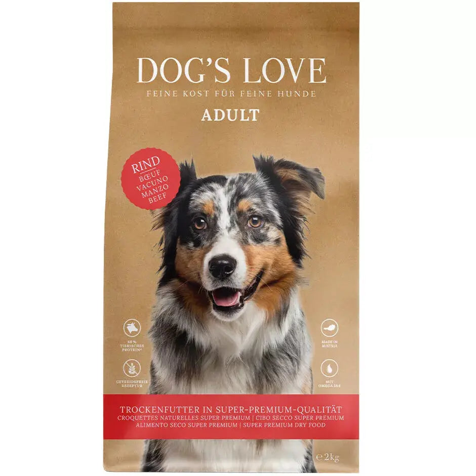 Dog's Love SECCO ADULT Manzo, con patate dolci e barbabietola, alimento naturale per cani Dog's Love