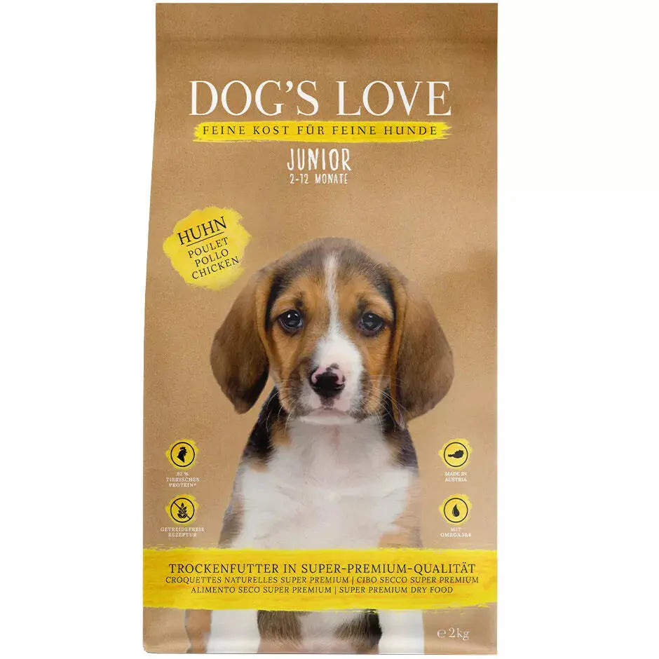 Dog's Love SECCO JUNIOR Pollo, con patate dolci e carote, alimento naturale per cani Dog's Love