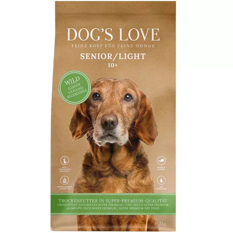 Dog's Love SECCO SENIOR/LIGHT Selvaggina, con patate dolci e carote, alimento naturale per cani Dog's Love