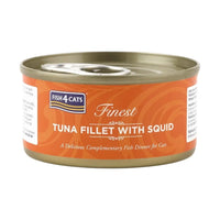 Fish4Cats Finest Tuna Fillet With Squid 70g x 10 FISH4PET