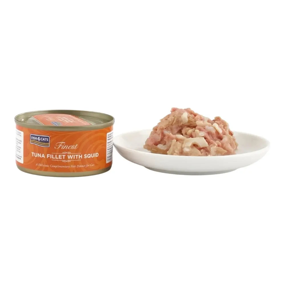 Fish4Cats Finest Tuna Fillet With Squid 70g x 10 FISH4PET