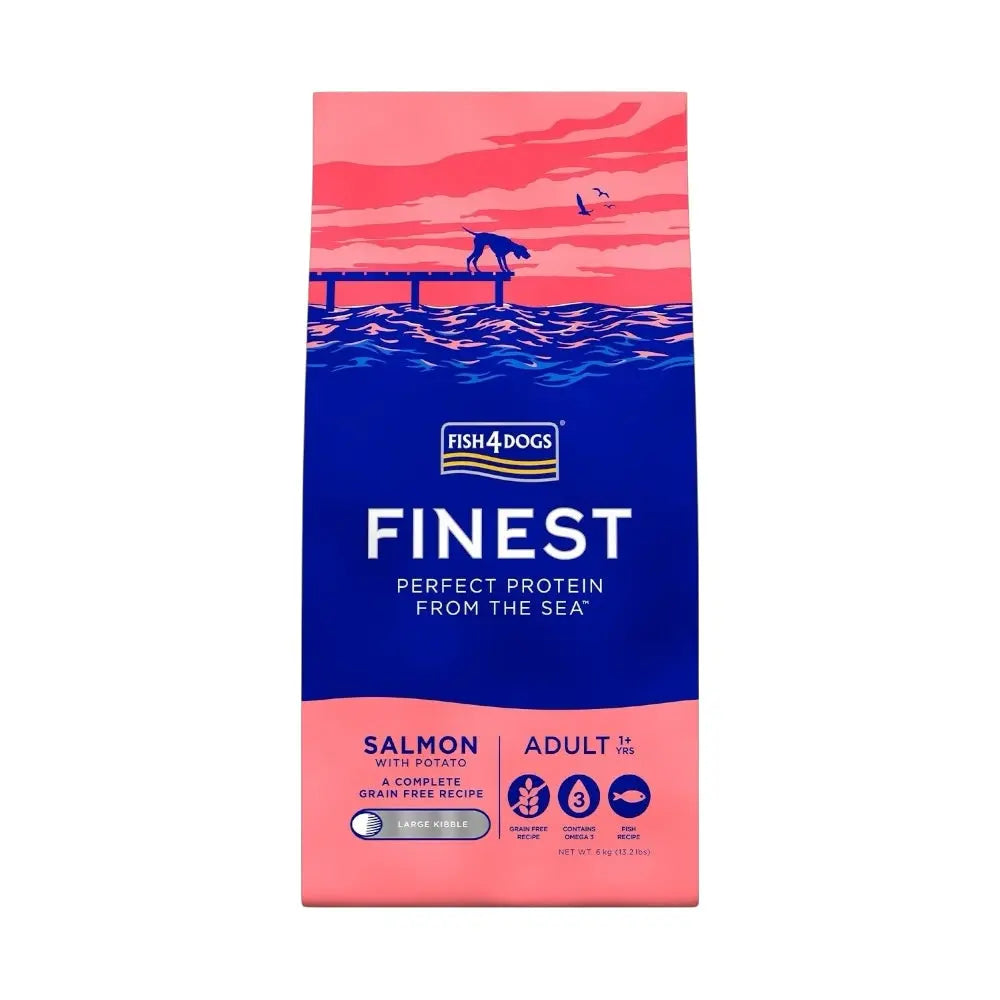 Fish4Dogs Finest Adult Salmon With Potato (Large Kibble) FISH4PET