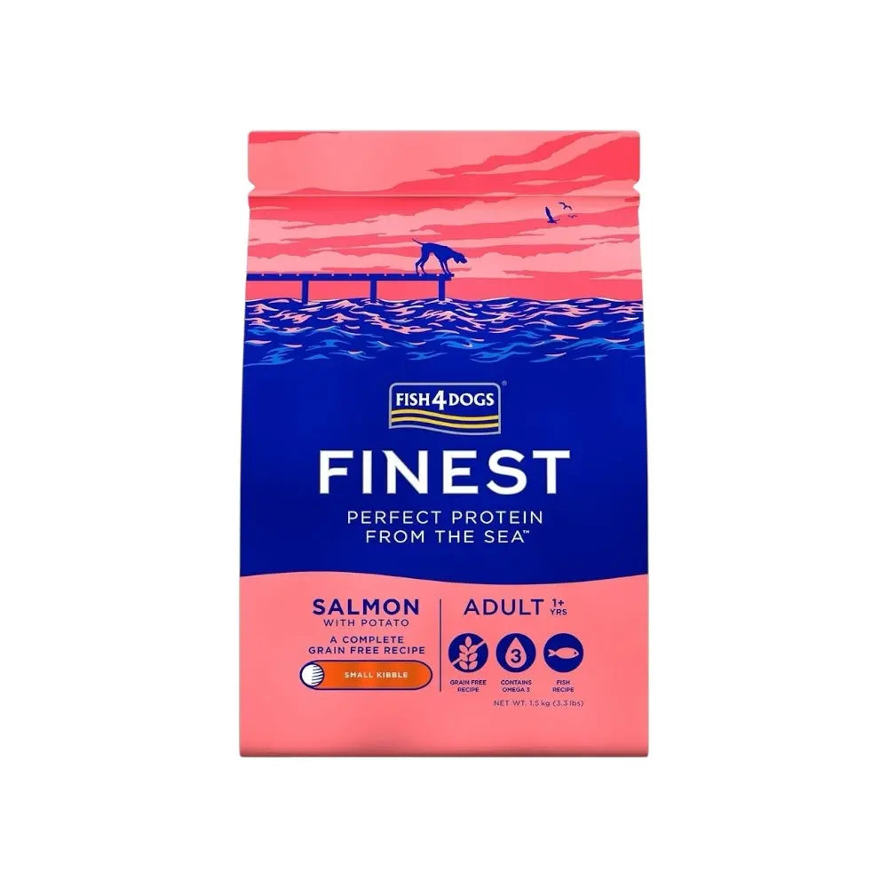 Fish4Dogs Finest Adult Salmon With Potato (Small Kibble) 1.5kg x 3 Respet