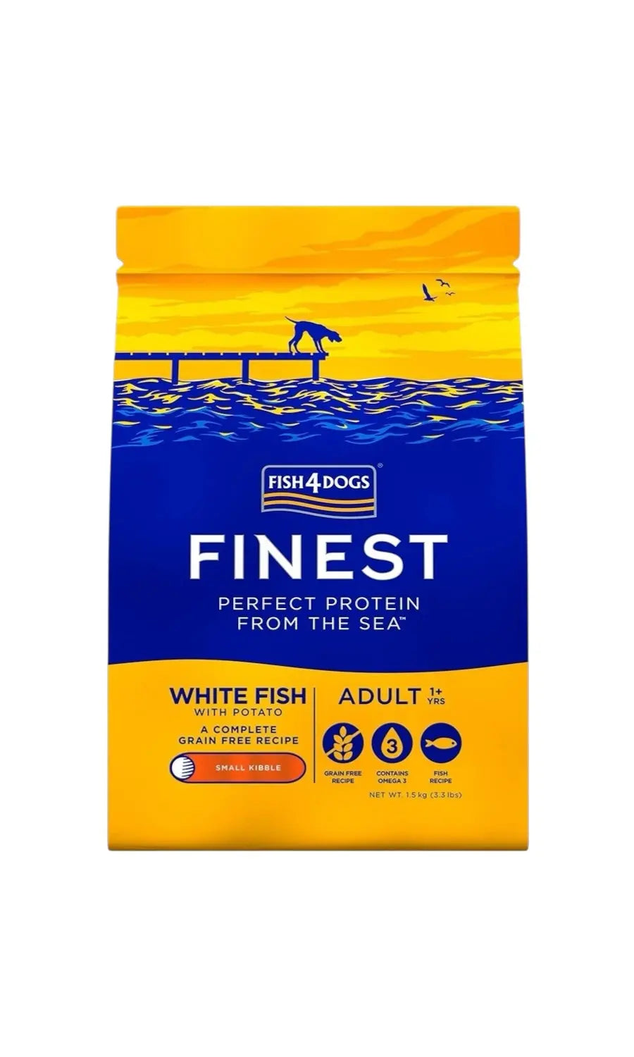 Fish4Dogs Finest Adult White Fish With Potato (Small Kibble) FISH4PET