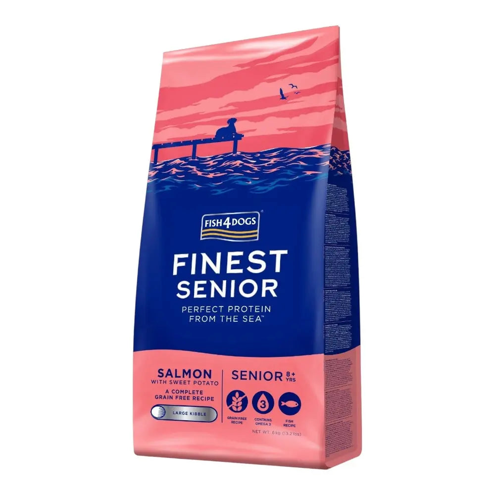 Fish4Dogs Finest Senior Salmon with Sweet Potato (Large Kibble) 6kg FISH4PET
