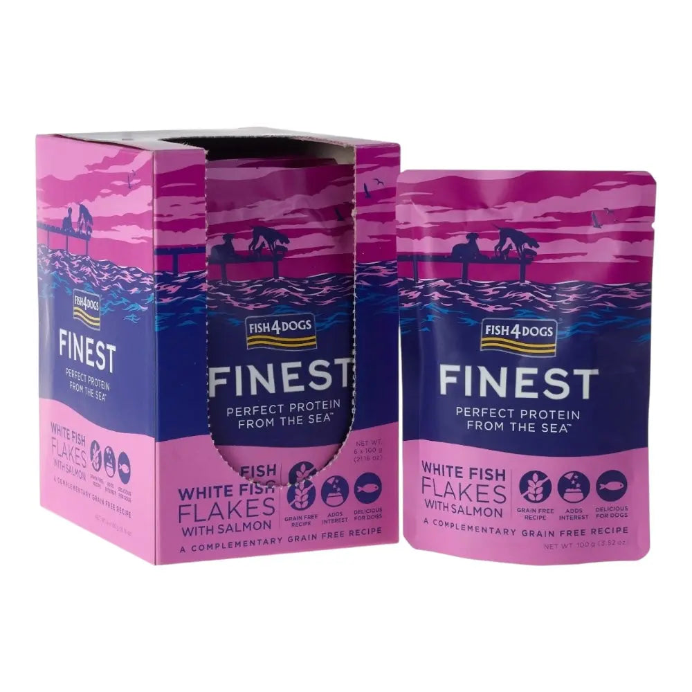 Fish4Dogs Finest White Fish Flakes With Salmon 100g x 20 FISH4PET