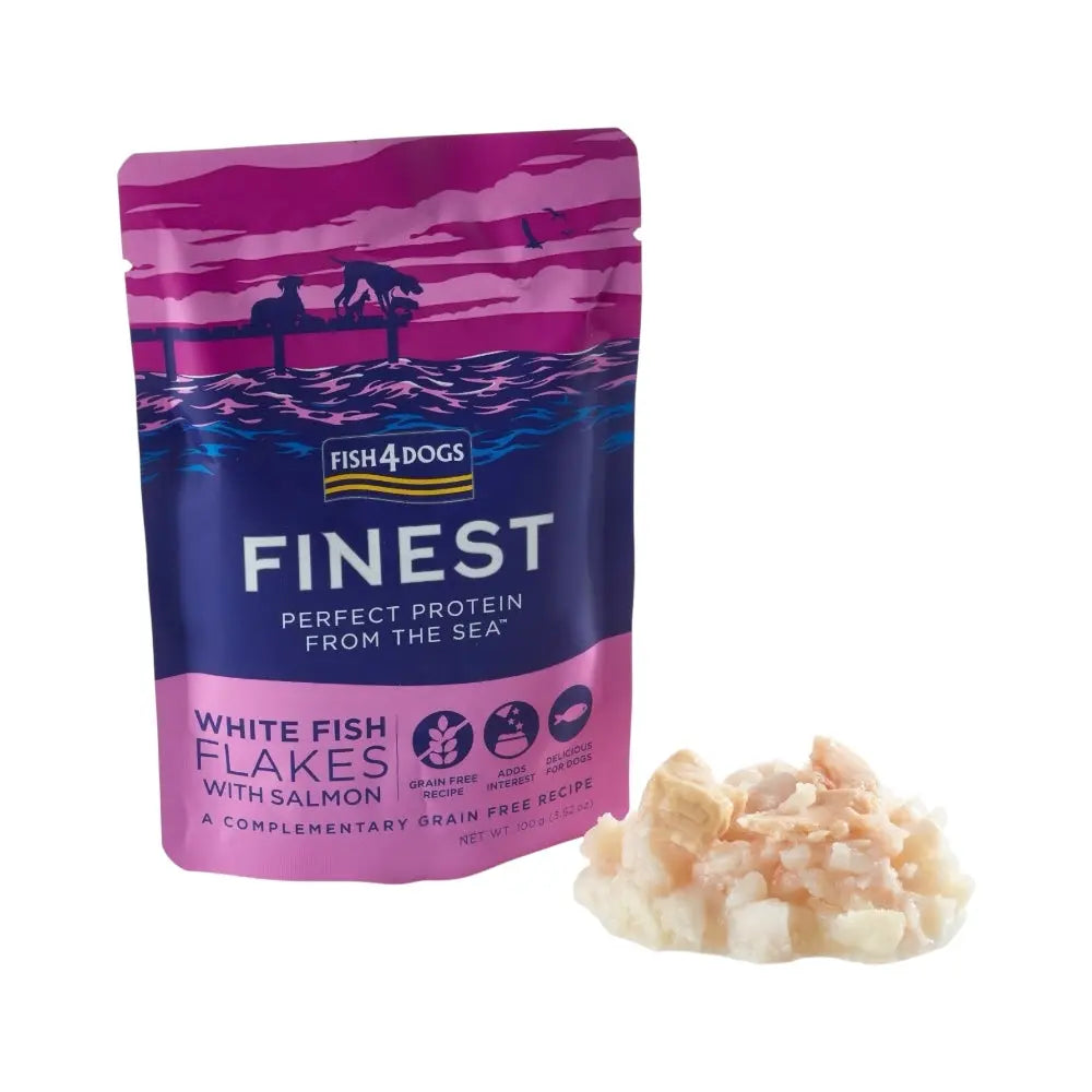 Fish4Dogs Finest White Fish Flakes With Salmon 100g x 20 FISH4PET