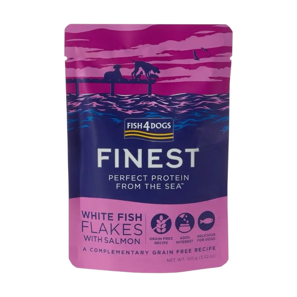 Fish4Dogs Finest White Fish Flakes With Salmon 100g x 20 FISH4PET