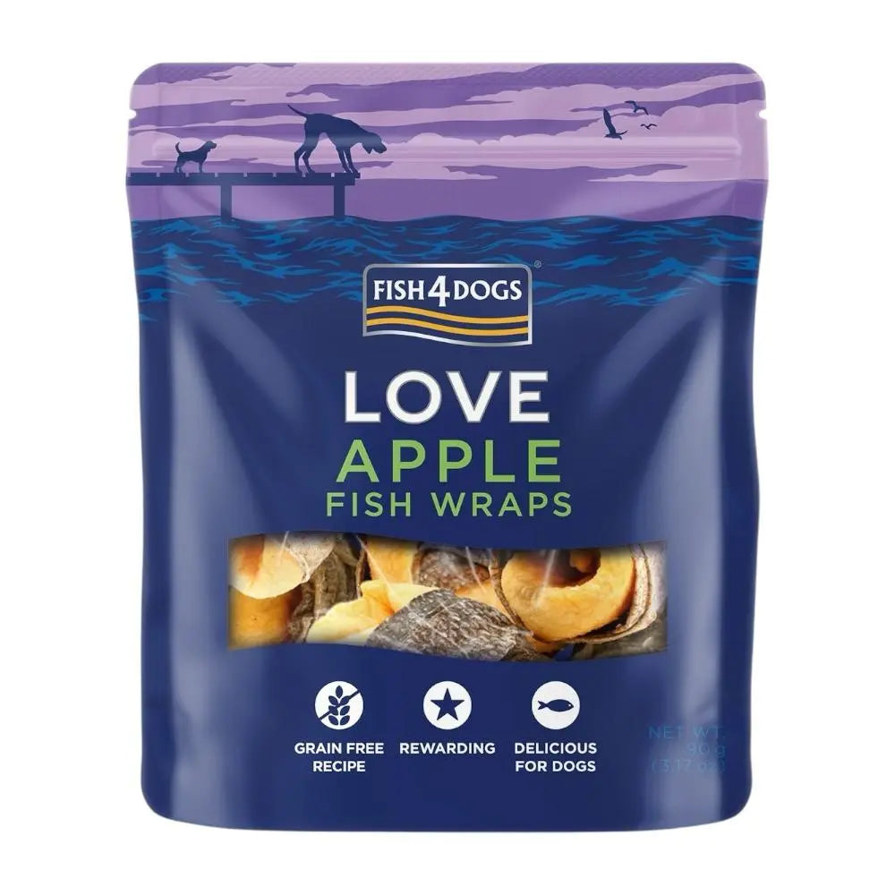 Fish4Dogs Love Apple Fish Wraps 10x90g Fish4Dogs