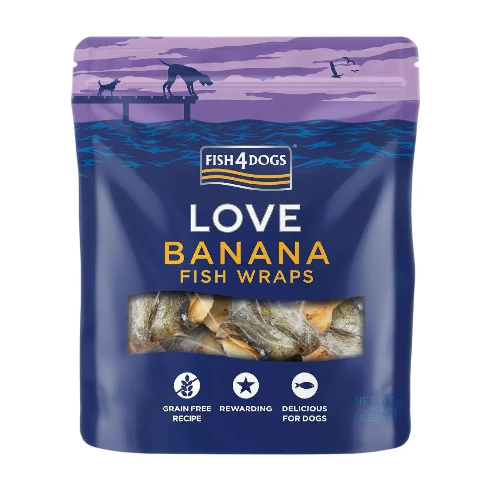 Fish4Dogs Love Banana Fish Wraps 10x100g Fish4Dogs