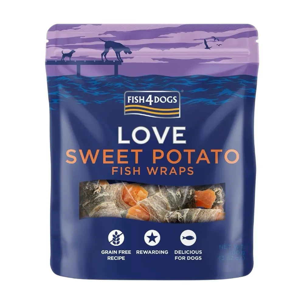 Fish4Dogs Love Sweet Potato Fish Wraps 100g FISH4PET