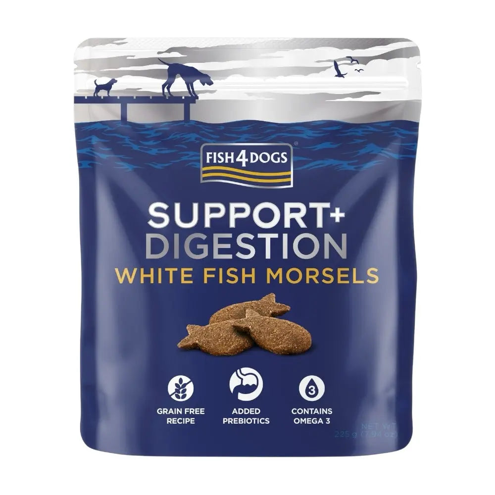 Fish4Dogs Support+ Digestion White Fish Morsels 225g FISH4PET