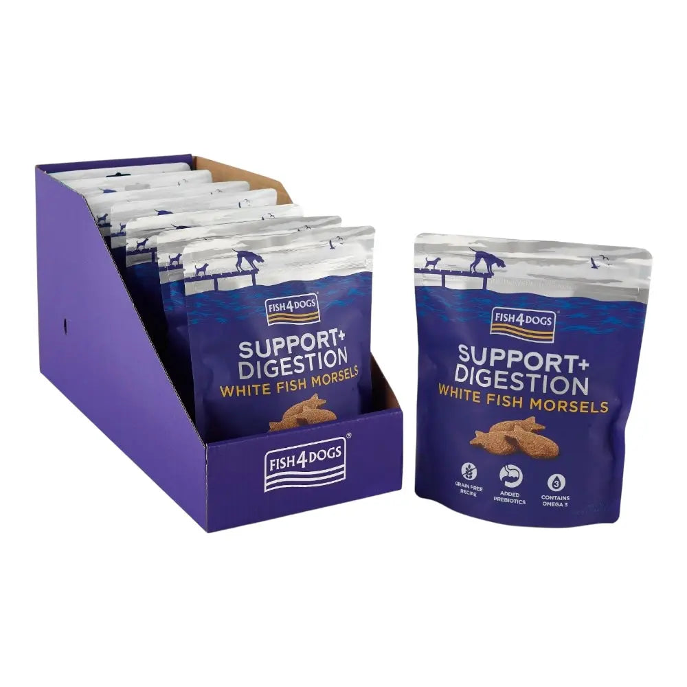 Fish4Dogs Support+ Digestion White Fish Morsels 225g FISH4PET