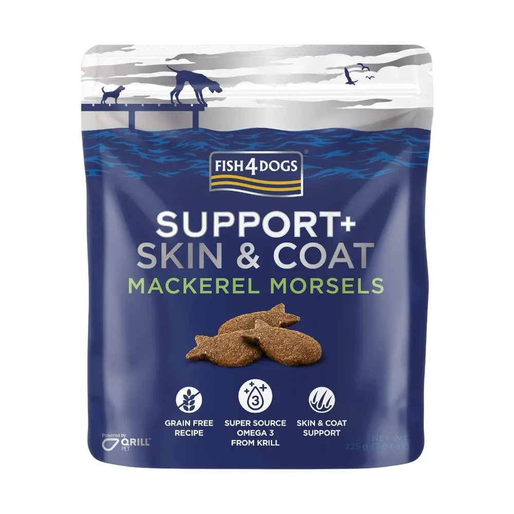 Fish4Dogs Support+ Skin & Coat Mackerel Morsels 225g FISH4PET