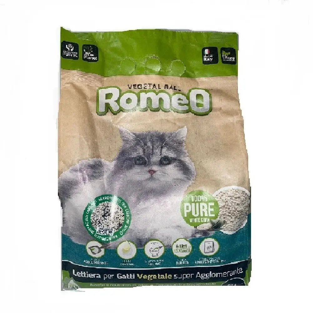 Romeo 100% vegetable litter with charcoal 6L