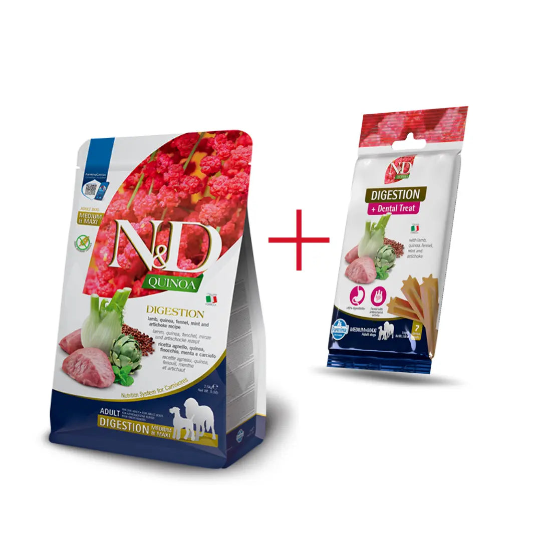 Pacchetto N&D Quinoa Digestion Medium/Maxi Farmina