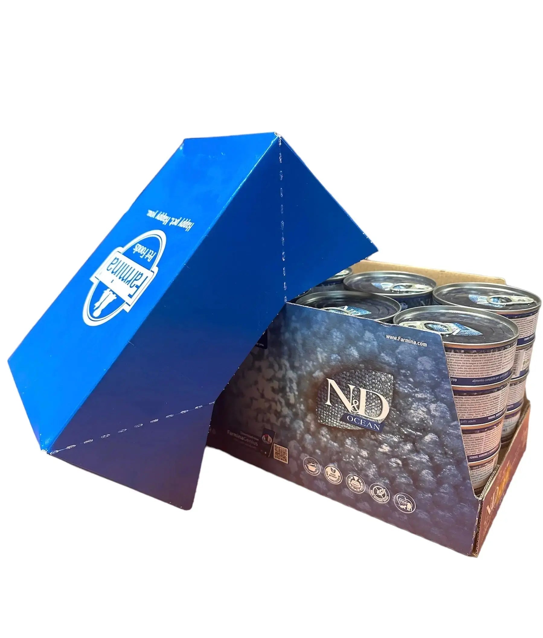 Umido N&D Ocean Tonno, Merluzzo, Gamberetto e Zucca gatto Farmina