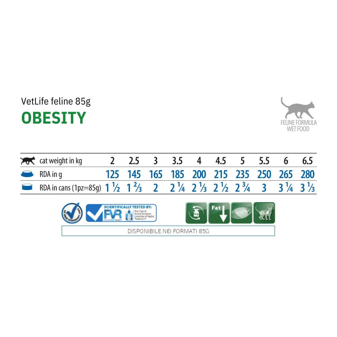 Umido vet life gatto obesity Farmina