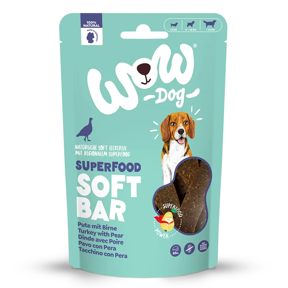 Wow Dog SUPERFOOD Soft Bar Tacchino con pera Wow Dog
