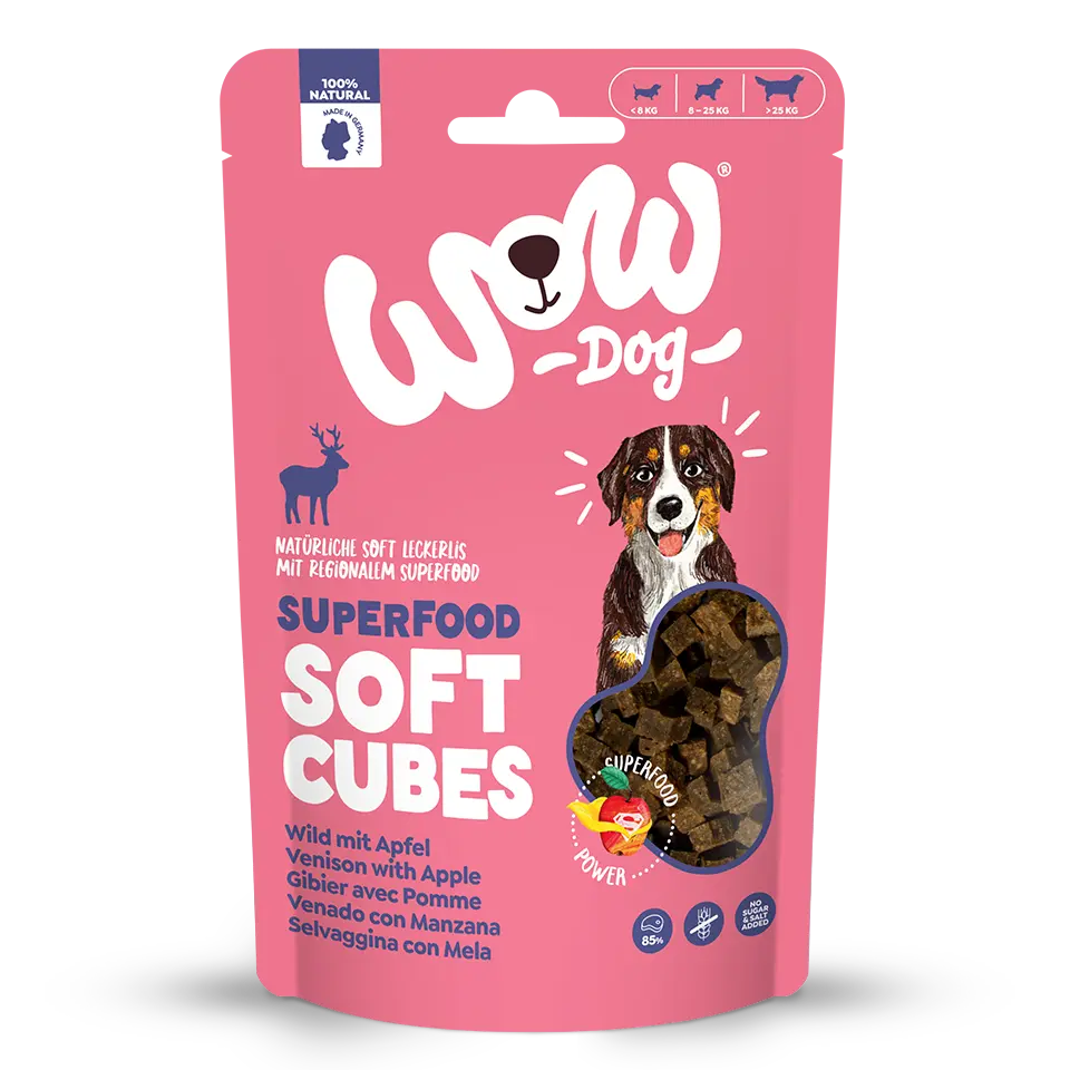 Wow Dog SUPERFOOD Soft Cubes Selvaggina con mela Wow Dog