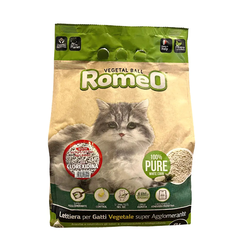 Lettiera Romeo 100% vegetale con clorexidina 6L - Respet Shop