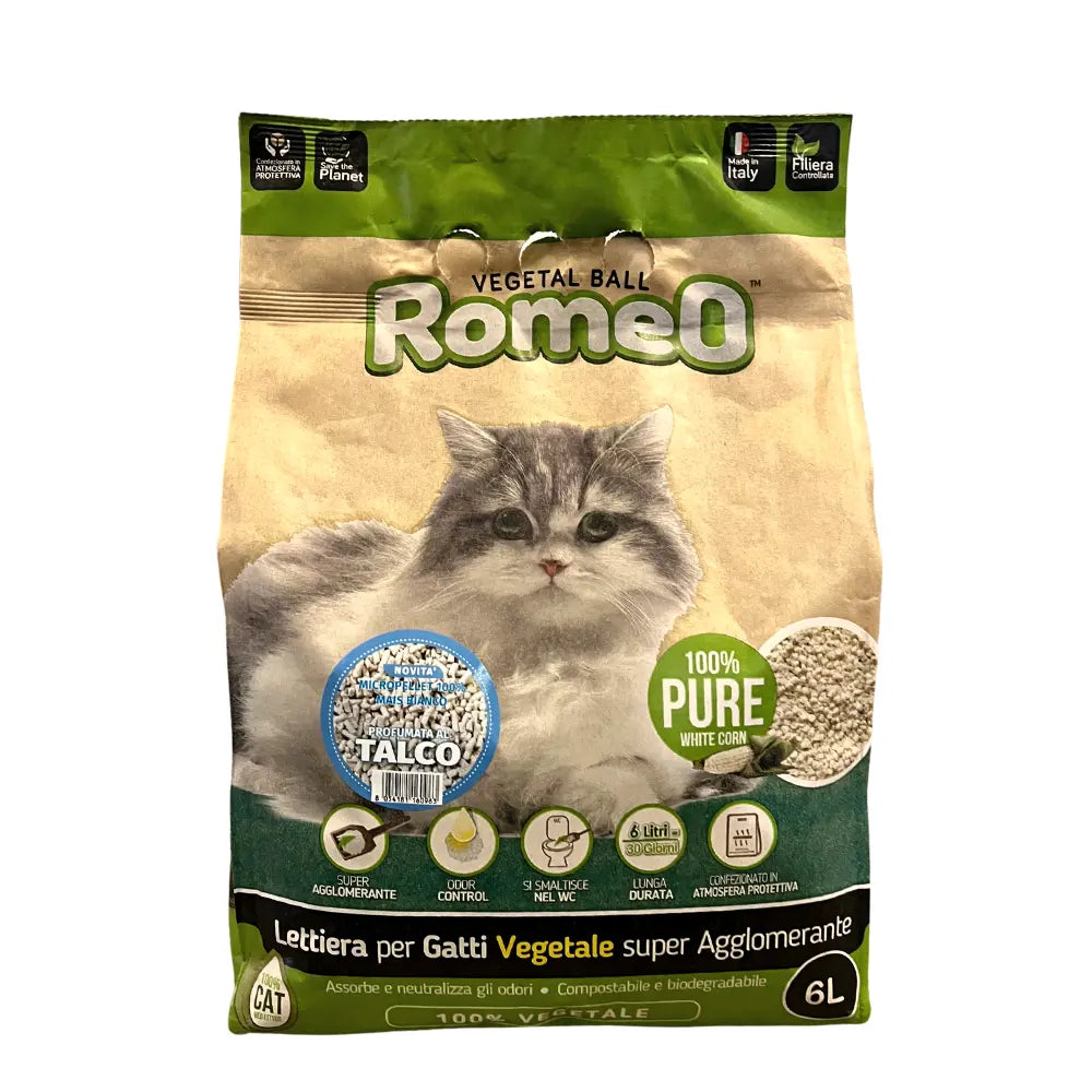 Romeo 100% vegetable talc litter 6L